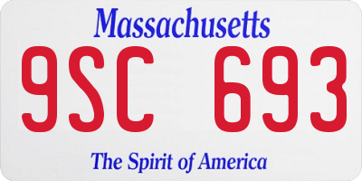 MA license plate 9SC693