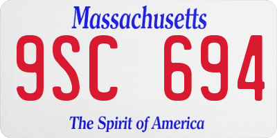 MA license plate 9SC694