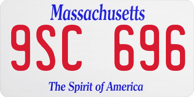 MA license plate 9SC696