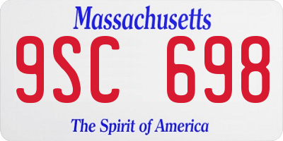 MA license plate 9SC698