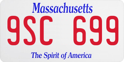 MA license plate 9SC699