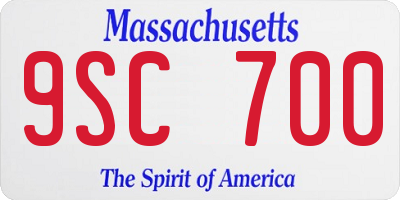 MA license plate 9SC700