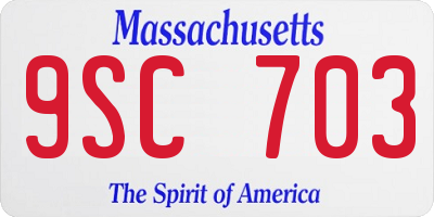 MA license plate 9SC703