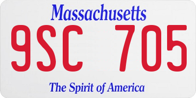 MA license plate 9SC705