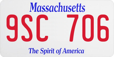 MA license plate 9SC706