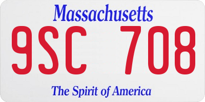 MA license plate 9SC708