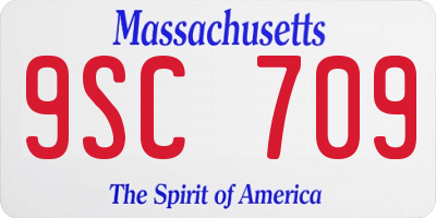 MA license plate 9SC709