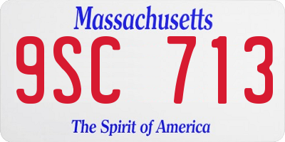 MA license plate 9SC713