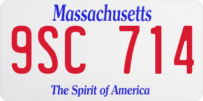 MA license plate 9SC714