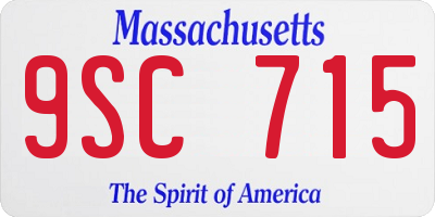 MA license plate 9SC715