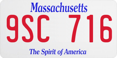 MA license plate 9SC716