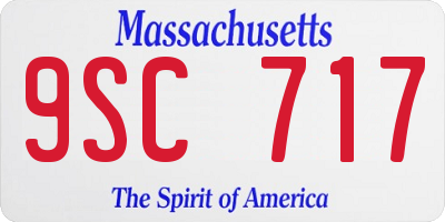 MA license plate 9SC717