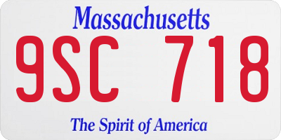 MA license plate 9SC718