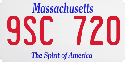 MA license plate 9SC720