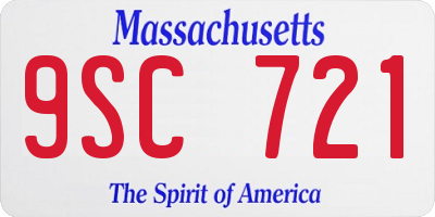 MA license plate 9SC721
