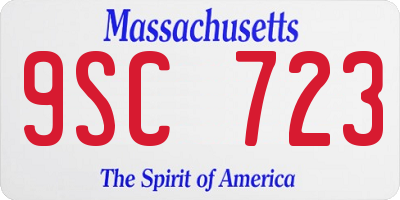 MA license plate 9SC723