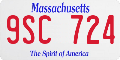 MA license plate 9SC724
