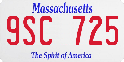 MA license plate 9SC725