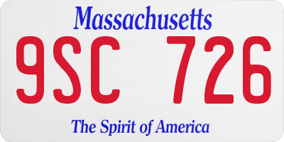 MA license plate 9SC726