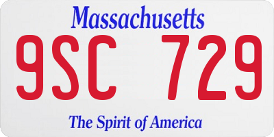 MA license plate 9SC729