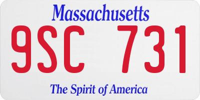 MA license plate 9SC731