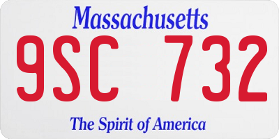 MA license plate 9SC732
