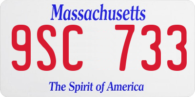 MA license plate 9SC733