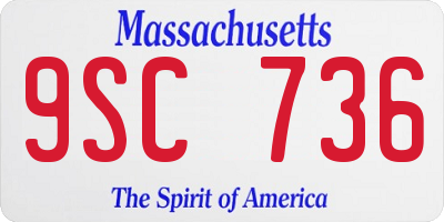 MA license plate 9SC736