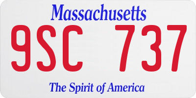 MA license plate 9SC737