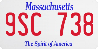 MA license plate 9SC738