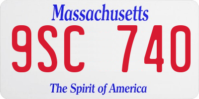 MA license plate 9SC740
