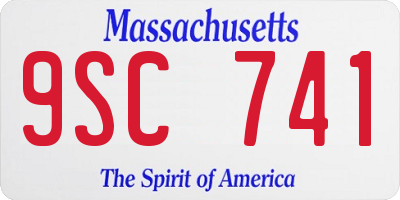 MA license plate 9SC741