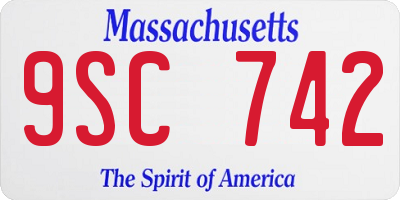 MA license plate 9SC742