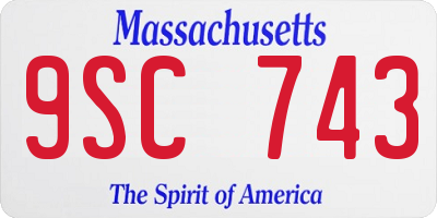 MA license plate 9SC743