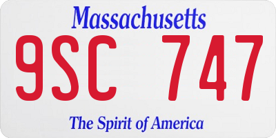 MA license plate 9SC747