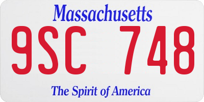 MA license plate 9SC748