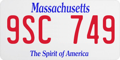 MA license plate 9SC749