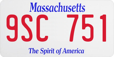 MA license plate 9SC751