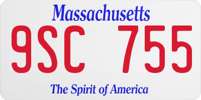 MA license plate 9SC755