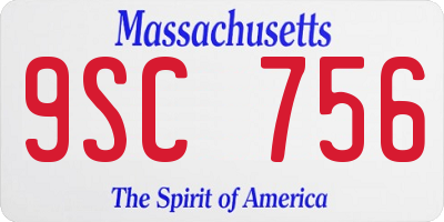 MA license plate 9SC756