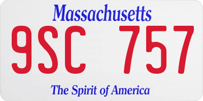 MA license plate 9SC757