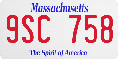 MA license plate 9SC758