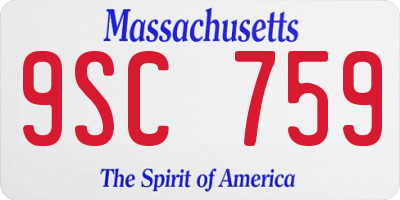 MA license plate 9SC759