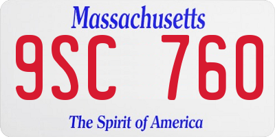 MA license plate 9SC760