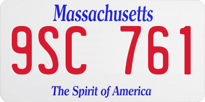 MA license plate 9SC761