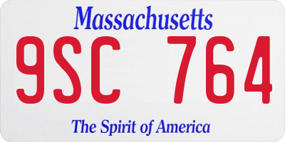 MA license plate 9SC764