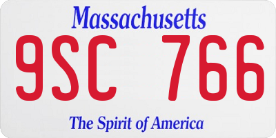 MA license plate 9SC766