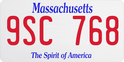 MA license plate 9SC768