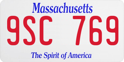 MA license plate 9SC769