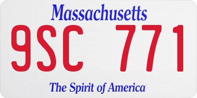 MA license plate 9SC771